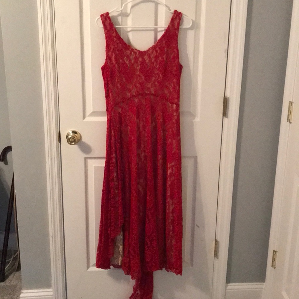 J. Peterman Red Lace Dress